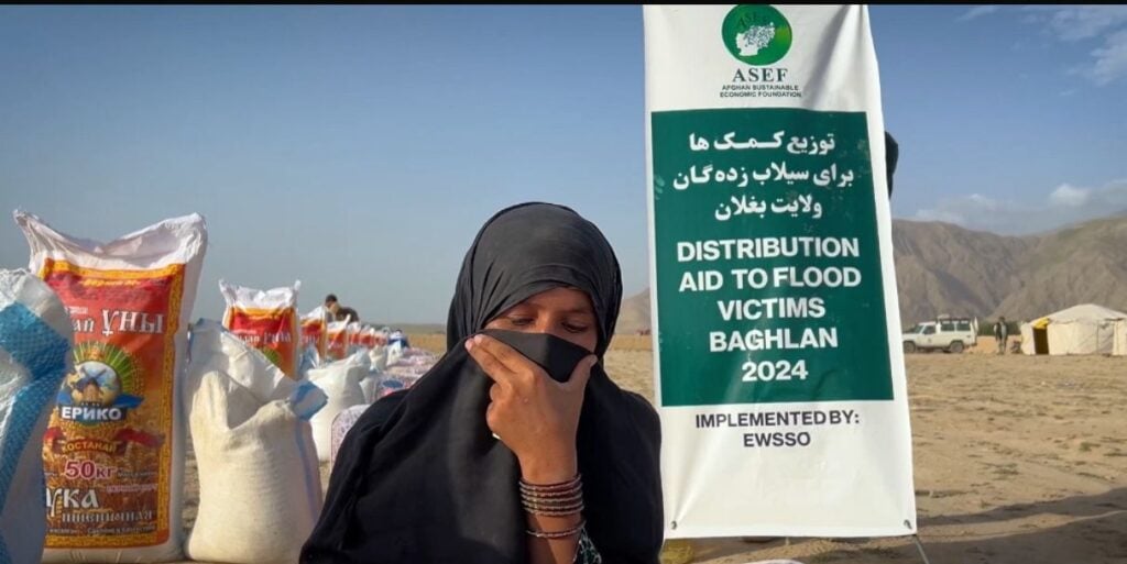 ASEF team delivering humanitarian aid packages to families in need in Afghanistan